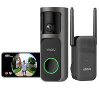 Imou 4MP Panoramic Doorbell DB3 KIT, Sonnette Vidéo 2K+ WiFi avec Carillon, Vision Nocturne 4MP 5m, Détection de Colis par AI Alerte App, Vue Panoramique de la Tête aux Pieds, Audio Bidirectionnel