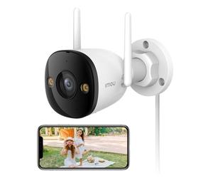 Imou Caméra de Surveillance WiFi Extérieure, 3K Caméra IP WiFi 2.4 GHz Étanche avec Vision Nocturne de 30m, Détection de Mouvement AI (Bullet 2C 5MP)