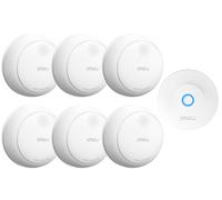 Imou Détecteur de Fumée WiFi Intelligent EN14604, Batterie 5 Ans, Sirène 85 DB, Alarme Incendie Synchronisée Via Hub Zigbee (sans WiFi), Commande Via App, Alertes à Distance, Lot de 6 (Hub Inclus)