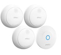 Imou Détecteur de Fumée WiFi Intelligent EN14604, Batterie 5 Ans, Sirène 85 DB, Alarme Incendie Synchronisée Via Hub Zigbee (sans WiFi), Commande Via App, Alertes à Distance, Lot de 3 (Hub Inclus)