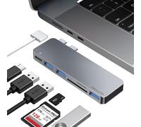 iMounts Macbook Air/Pro Hub USB-C avec HDMI, USB3.0, SD et charge - Space Gray - Parfait pour les utilisateurs de Macbook - Space Gray