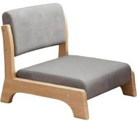 IMOYBBR Fauteuil De Sol Japonais Zaisu Tatami, Chaise Basse en Bois Massif avec Dossier Et Tapis Vert, 48 X 45 X 36 Cm, Idéal pour La Lecture, Le Salon, La Chambre Ou Un Kotatsu. Natural Wood Color