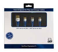 Imp - 4m Braided Fast Charge Play And Charge Cable Twin Pack - A To C