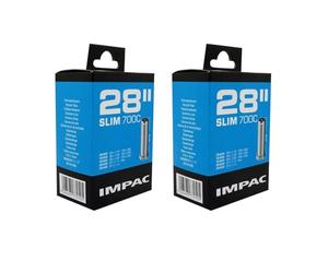 Impac 2 Paquets Cycle Tubes 28" Fin Valve Schrader - 28x1.10,28x1.20,28x1.25,27x1 1/4, 700x28c, 700x30c, 700x32c, 28-622, 30-622, 32-622, 28-630, 32-630, 700c