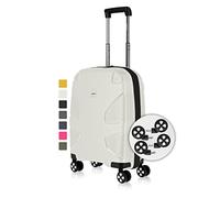 IMPACKT Coque Rigide IP1 à 4 Roues en matériau recyclé avec Garantie de 6 Ans ; étui de Voyage Durable avec roulettes interchangeables, Blanc Polaire, 55 cm (Größe S), Casual