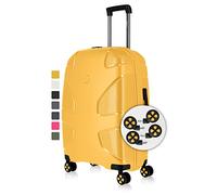 IMPACKT Valise Rigide IP1 à 4 Roues en matériau recyclé avec roulettes à clic interchangeables, Sunsetyellow, 55 cm (Größe S), Casual