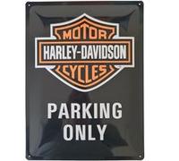 IMPACT ET STRATEGIE Grande plaque métallique Harley Davidson Incolore G