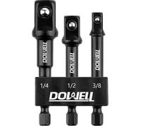 impact grade manchon adaptateur Kit Foret d'extension avec 1/4 "",3/8"",1/2 ""Drive manchon Kit rallonge de foret électrique pour les entraînements d'impact à grande vitesse (3,3"")