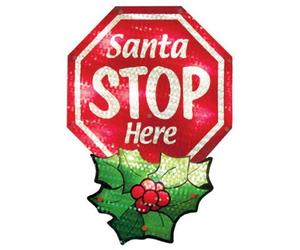 Impact Innovation-Import 91321 Décoration de Fenêtre de Noël, Santa Stop Here Panneau Lumineux, avec ventouses, 10 Lumières 6