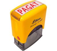 IMPACT2PRINT Shiny S-842 Tampon auto-encreur en caoutchouc PAGAT Tampons personnalisés pour bureau Noir (Violet)