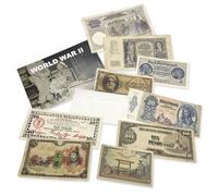 IMPACTO COLECCIONABLES 10 Billets Authentiques de la Seconde Guerre Mondiale (1939-1945) - Billets Originaux de Pays Impliqués dans Le Conflit - Certificat d’Authenticité