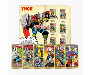 IMPACTO COLECCIONABLES Collection complète de lingots plaqués Or 24 carats Marvel Mighty Thor/Édition limitée des Cadeaux Officiels Marvel