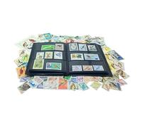 IMPACTO COLECCIONABLES - Collection de 100 timbres sur le thème des oiseaux avec album inclus (14 x 18 x 1 cm) | Élevez votre collection philatélique avec des timbres, dans un album compact et élégant