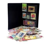 IMPACTO COLECCIONABLES - Collection de 500 Timbres d’Asie avec Album Inclus (14 x 18 x 1 cm) | Élevez Votre Collection philatélique avec des Timbres, dans Un Album Compact et élégant