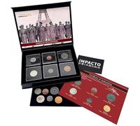 IMPACTO COLECCIONABLES Collection de 6 Monnaies Authentiques de la Seconde Guerre Mondiale - Territoires Occupés (1925-1945) - Coffret de Collection avec Certificat d’Authenticité