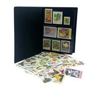 IMPACTO COLECCIONABLES - Collection des 100 timbres sur le thème des fleurs et plantes avec album inclus (14x18x1cm) | Élevez votre collection philatélique avec des timbres, dans un album élégant