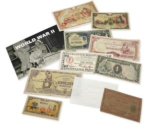 IMPACTO COLECCIONABLES Collection Guerre du Pacifique - 10 Billets utilisés Pendant la Seconde Guerre Mondiale. Certificat d'authenticité Inclus