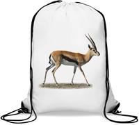 Impala Gazelle Antilope Wilderbeast Art Sac de gym décontracté Sac à cordon Blanc