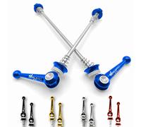 IMPALAPRO Bike Lot de 2 Serrages et Blocages Rapides en TITANE CNC ultraléger et résistant - Blocage Roue Velo - Antivol Roue Velo - Axe Roue Velo - Antivol Velo Roue Arriere (bleu)