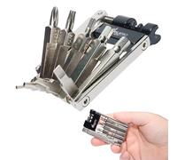 IMPALAPRO Multitool Vélo 11 en 1 avec Dérive-Chaîne Intégré et Clés Allen - Kit Outils VTT et Route - Kit Réparation Vélo Acier CR-V Ultraléger 147g Compact 75x45x12mm (argenté)
