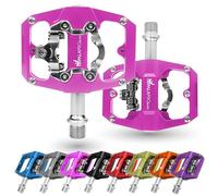 IMPALAPRO - Pédales de Vélo à Double Fonction, Pedales Plates VTT et Pedale VTT Automatique Compatibles avec Le Pedale VTT Shimano SPD - Pedales MTB avec Cales SPD 9/16'' (Rose)