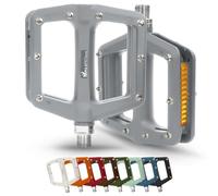 IMPALAPRO - Pédales de vélo avec réflecteurs - Pédales pour vélo avec réflecteurs - Pédales plateforme en nylon antidérapante - Pédales VTT route City BMX E-Bike - 9/16 pouces