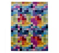 IMPALO - Tapis Grand Salon 160x230cm, Tapis Tufté Main en Laine, AZO Free® Tapis Multicolore Motif Graphique, Tapis de Forme Rectangulaire, 8240