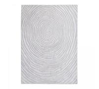 IMPALO UnAmourDeTapis Tapis Salon 160 X 230 Cm, Laine Naturelle Tufté Main, Motif Faux Uni Relief Spirale, Écru, Fait en Inde, pour Décoration Intérieure, 8215