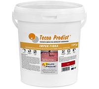 IMPER FIBRE de TECNO PRODIST - (10 Kg, Rouge) Revêtement élastique imperméabilisant avec fibres incorporées - Caoutchouc anti-goutte pour terrasses et façades