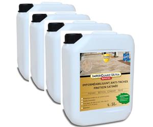 ImperGuard Ultra Protection Sol Effet SATINE - 4 X 5 L -20L-Imperméabilisant Pierre Poreuse Béton-Durcisseur Joints-Traite 200m²