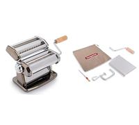 Imperia IPasta Gourmet Machine à pâtes rugueuses. 100% Made in Italy. Machine à pâtes fraîches manuelle en acier inoxydable. Feuilleteuse crée une feuille rugueuse, lasagnette et fettuccine. (Noir)