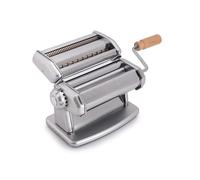 Imperia IPasta Ligne Classique. Machine à pâtes. Fabriqué en Italie. Machine à pâtes fraîches en acier. Laminoir manuel avec manivelle. Crée une feuille pour Lasagnes, Tagliolini, Fettuccine. Argent.