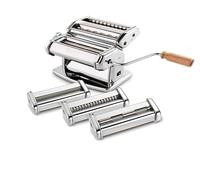 Imperia La Fabbrica della Pasta Ligne Gourmet. Coffret cadeau machine à pâtes avec accessoires. Fabriqué en Italie. Kit composé d'une machine à pâtes fraîches et trois coupes-pâtes réglables