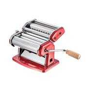 Imperia IPasta Ligne Classique. Machine à Pâtes. Fabriqué en Italie. Machine à pâtes fraîches en acier. Laminoir manuel avec manivelle. Crée une feuille pour lasagnes, tagliolini, fettuccine. Rouge