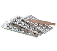 Imperia Raviolamp Ligne Classique. Moule à raviolis Fabriquè en Italie. Accessoire pour machine à pâtes. Accessoire de cuisine pour pâtes fraîches. Avec rouleau à pâtisserie (Raviolamp tris)