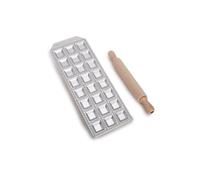 Imperia Raviolamp Ligne Classique. Moule à raviolis Fabriquè en Italie. Accessoire pour machine à pâtes. Accessoire de cuisine pour pâtes fraîches. Avec rouleau à pâtisserie (24 ravioli classici)