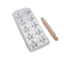 Imperia Raviolamp Ligne Classique. Moule à raviolis Fabriquè en Italie. Accessoire pour machine à pâtes. Accessoire de cuisine pour pâtes fraîches. Avec rouleau à pâtisserie (10 stelline)