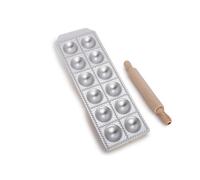 Imperia Raviolamp Ligne Titania. Moule à raviolis. Fabriquè en Italie. Accessoire pour machine à pâtes. Accessoire de cuisine pour pâtes fraîches. Avec rouleau à pâtisserie.