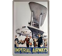 Imperial Airways Great Britain Avion gravé 20 x 30 cm plaque de 1894