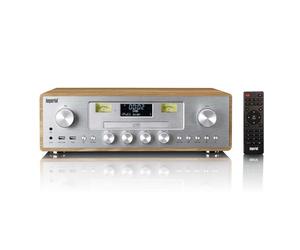 Imperial DABMAN280CDWDSI - Système audio tout-en-un avec radio DAB+/FM, Bluetooth®, lecteur CD, USB et fonction ASA - Bois/Argent