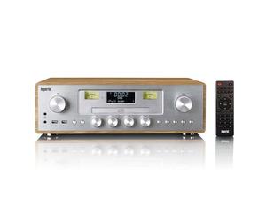 Imperial DABMAN280CDWDSI - Système audio tout-en-un avec radio DAB+/FM Bluetooth® lecteur CD USB et fonction ASA - Bois/Argent