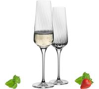 IMPERIAL flûtes à champagne 200 ml (max 230 ml) « London » set de 2 verres à champagne cannelés en verre cristallin compatibles lave-vaisselle