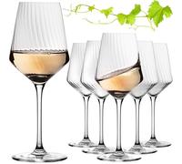 Imperial London Lot de 6 verres à vin blanc striés en verre Crystalline 460 ml