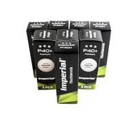 Imperial Lot de 24 balles de tennis de table P40+ - 3 étoiles - En plastique ABS de qualité supérieure - Diamètre : 40 mm - Avec coutures - Blanc