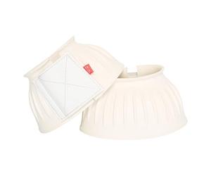 Imperial Riding Bells Cloches pour Sabots, en Caoutchouc Robuste, Fermeture sûre, Absorbant Les Chocs et imperméable, entraînement et Excursion, Design Classique et Protection fiable, Blanc, Taille S