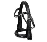 Imperial Riding Hobby Horse Weymouth Grand Prix Bridon sans Accessoires avec Strass et muserolle Vernie sans Mors ni rênes Noir