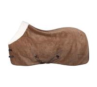Imperial Riding IRH Ambient Galaxy Couverture Polaire séchante pour Cheval avec col en Fourrure synthétique, Gestion de l'humidité et Sangles croisées, Cappuccino, 135