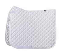 Imperial Riding IRH Basic DR Tapis de Selle de Dressage en Polyester sergé avec Double Sangle de Fixation et Sangle de Billet, Blanc, Poney