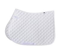 Imperial Riding IRH Basic VS Tapis de Selle Polyvalent en Polyester sergé avec Double Sangle de Fixation et Sangle de Billet, Blanc