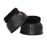 Imperial Riding IRH Bells Cloches de Sabot en Caoutchouc Naturel amortissant Les Chocs et sans frottement avec Bord Doux, Fermeture sécurisée, Robustes pour l'entraînement, Noir, Taille L